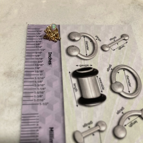 Invictus 14 kt gold Opal & CZ Mandala Chandelier Earring - Picture 4 of 7